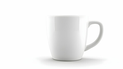Obraz premium White ceramic mug isolated on white background, perfect for branding or design mockups