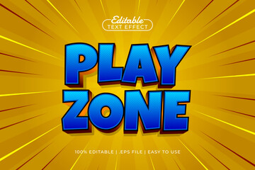 play zone editable text effect with a kids and happy text style