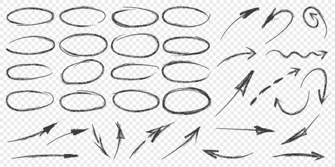 Circle line sketch and arrow icon in hand drawn style. Circular scribble doodle vector illustration on isolated background. Pencil or pen bubble sign business concept.