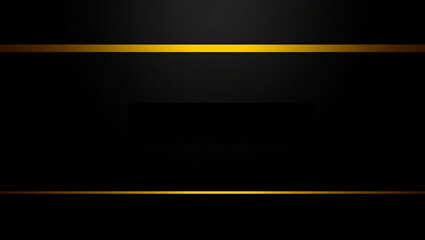 A sleek abstract background featuring a black backdrop with golden horizontal lines, offering an elegant and modern design suitable for professional or creative projects.