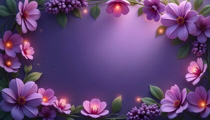 Fototapeta premium frame of purple flowers