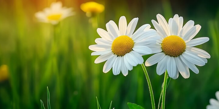 Two Playful White Dogs Frolicking in a Lush Green Park Under Bright Blue Sky Exuding Joy and Vibrant Energy Amid Nature