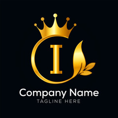 Crown concept vector logo design.