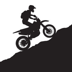 Motorbike, Motorcycle Silhouette, Big Bike, Vector Silhouette Of A Dirt Bike