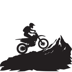 Motorbike, Motorcycle Silhouette, Big Bike, Vector Silhouette Of A Dirt Bike