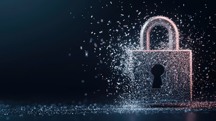 A conceptual image of a digital lock being broken by lines of malicious code, symbolizing a successful cyberattack and data compromise.