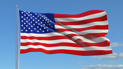 Fototapeta premium flag of USA blowing in the wind