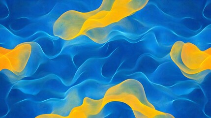 Abstract Blue and Yellow Wave Pattern Background