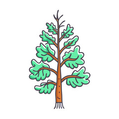 larch tree vector icon, trees vector illustration - simple illustration of larch tree perfect for logos, and trees-themed designs.