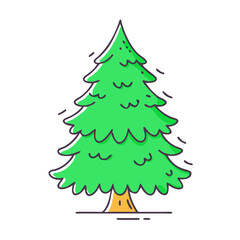 douglas fir tree vector icon, trees vector illustration - simple illustration of douglas fir tree perfect for logos, and trees-themed designs.