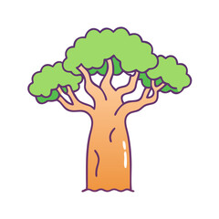baobab tree vector icon, trees vector illustration - simple illustration of baobab tree perfect for logos, and trees-themed designs.