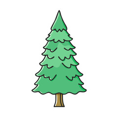 douglas fir tree vector icon, trees vector illustration - simple illustration of douglas fir tree perfect for logos, and trees-themed designs.
