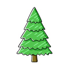 fir tree vector icon, trees vector illustration - simple illustration of fir tree perfect for logos, and trees-themed designs.