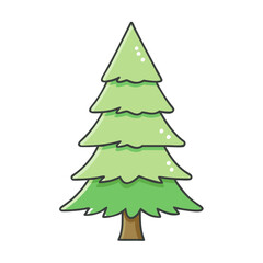 Fototapeta premium spruce tree vector icon, trees vector illustration - simple illustration of spruce tree perfect for logos, and trees-themed designs.