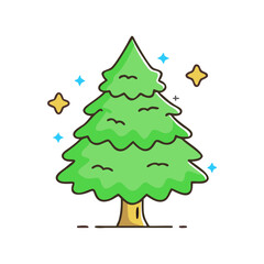 pine tree vector icon, trees vector illustration - simple illustration of pine tree perfect for logos, and trees-themed designs.