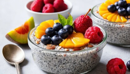 Delicious Chia Seed Pudding with Fresh Fruits