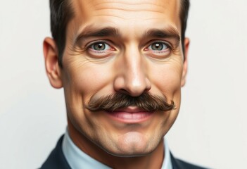 Obraz premium Portrait of a man with a moustache