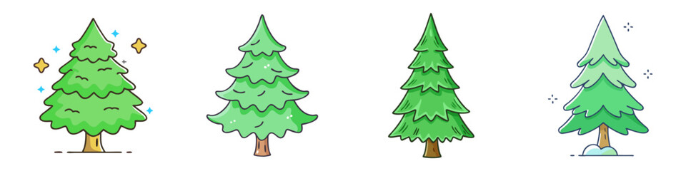 pine tree vector icon, trees vector illustration - simple illustration of pine tree perfect for logos, and trees-themed designs.