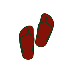 flip flops icon, simple flat style, pictogram logo sign symbol vector illustration, isolated on white for mobile app