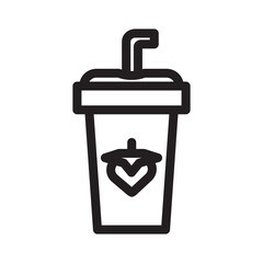 Strawberry drink icon, symbolizing a sweet and refreshing beverage, ideal for fruity, summer, or dessert themes.