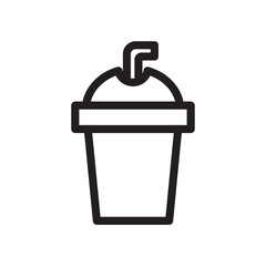 Plastic cup icon, representing disposable drinkware, ideal for beverages, takeaways, or casual dining.