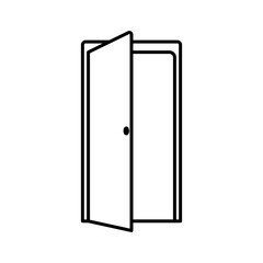 door icon, simple flat style, logo sign symbol vector illustration pictogram, isolated on white for mobile app
