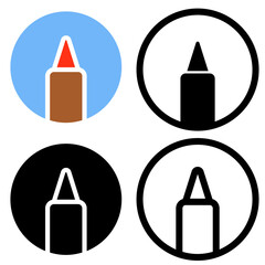 marker pencil icon, simple flat style, pictogram logo sign symbol vector illustration, isolated on white for mobile app