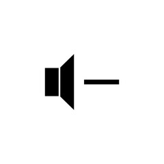 audio volume down icon, simple flat style, logo sign symbol vector illustration pictogram, isolated on white for mobile app
