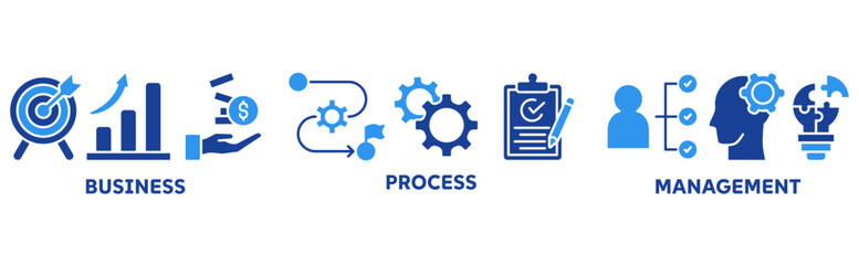 BPM icon set illustration concept with icon of business, process, management