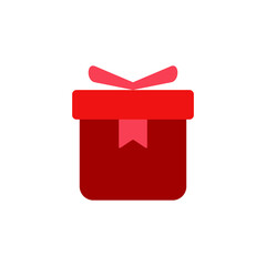 gift box icon, simple flat style, logo sign symbol vector illustration pictogram, isolated on white for mobile app