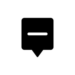 Obraz premium Speech bubble with text lines icon, simple flat style, logo sign symbol vector illustration pictogram, isolated on white for mobile app