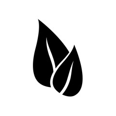 leaf icon, simple flat style, logo sign symbol vector illustration pictogram, isolated on white for mobile app
