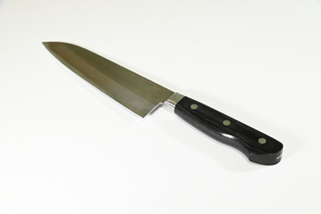 高級三徳包丁　白背景