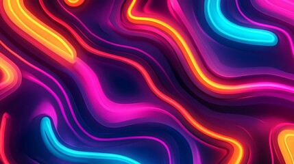 Obraz premium neon wave abstract background - vibrant color palettes