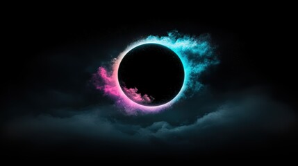 A dark and mysterious gradient transitioning from black to deep purple, resembling a black hole, with subtle hints of blue and green, evoking a sense of awe, wonder, and the unknown, ideal for