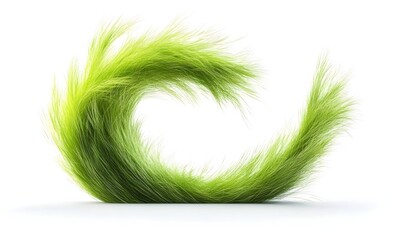 Swirling green grass forming a C-shape on white background.