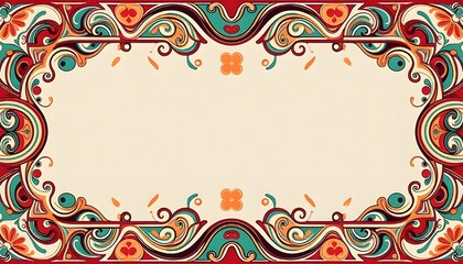 abstract frame and card template using ornament pattern with geometrical shapes design background 