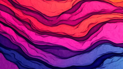 Obraz premium abstract layered waves, pink, purple, blue - abstract art