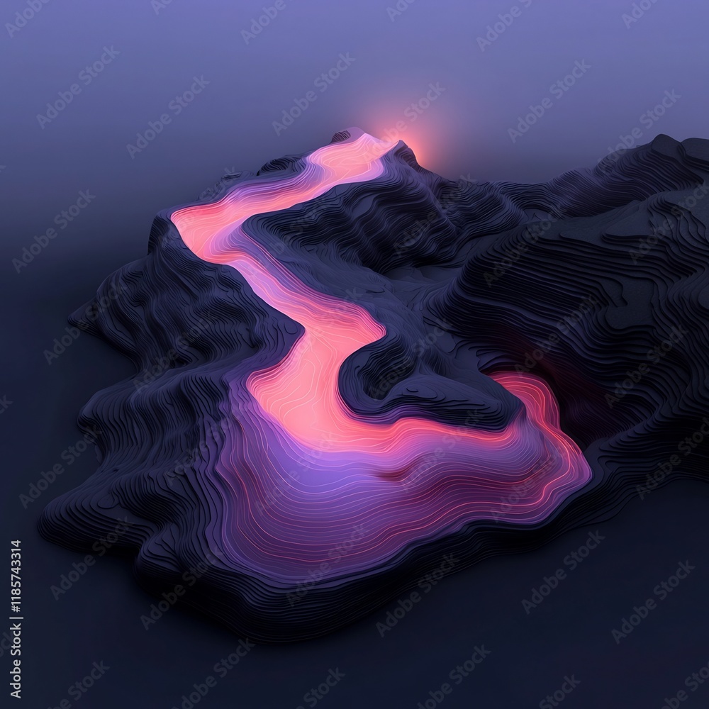 Poster hypnotic fluid rainfall map visualization showcasing dynamic topographic weather data organic data f