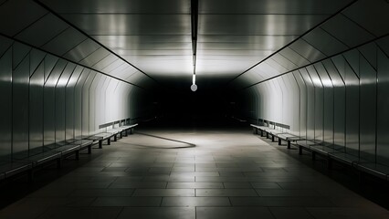 Empty and bright underground pedestrian passage
