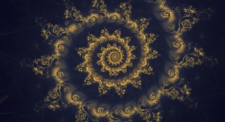 Golden Spiral Fractal Art Luxury Abstract Background Design