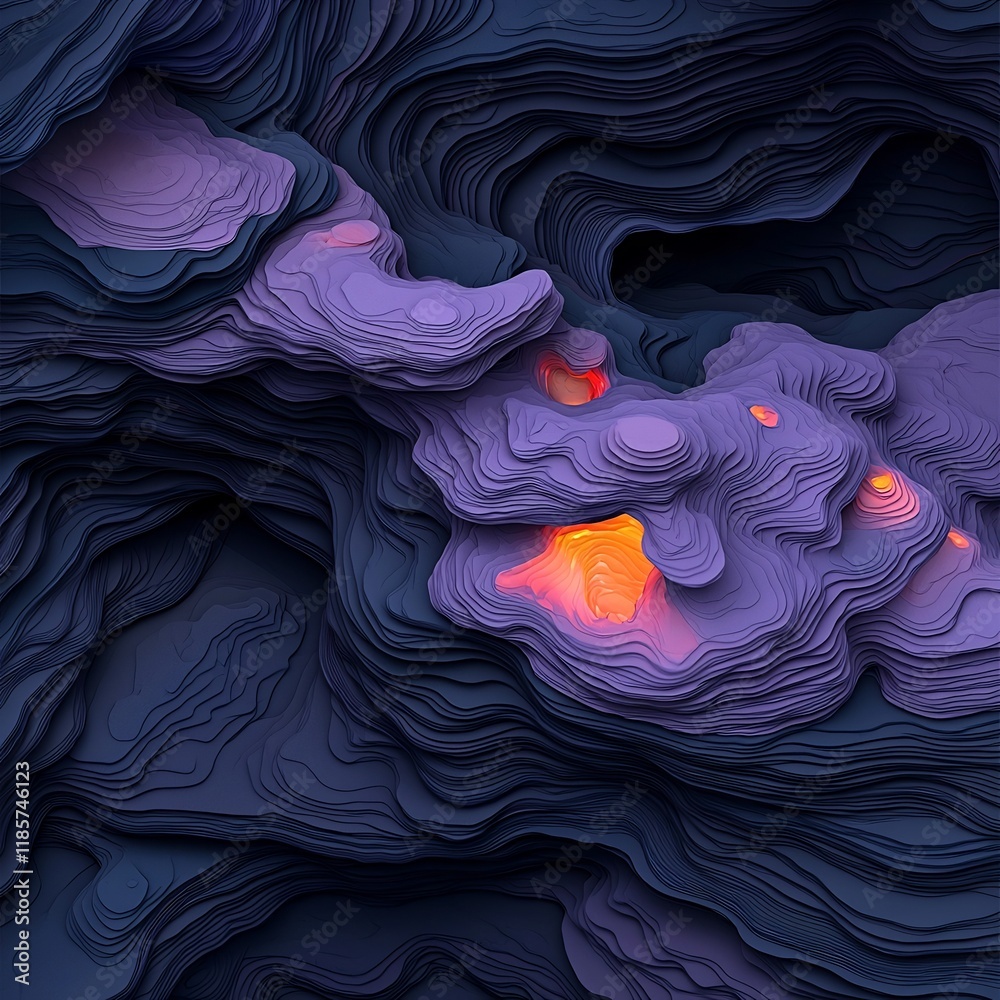 Poster hypnotic fluid rainfall map visualization showcasing dynamic topographic weather data organic data f