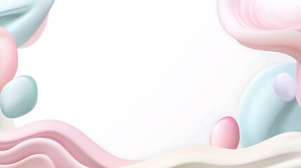 Abstract Pastel Shapes White Background Design