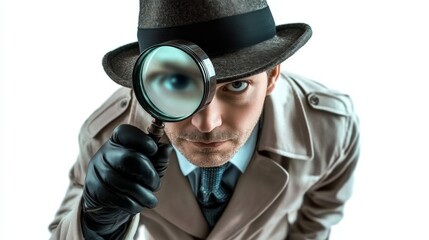 detective with magnifying glass 