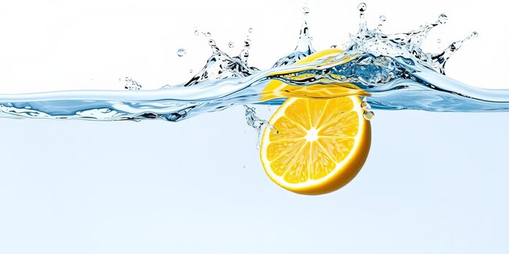 Fresh lime and lemon slices with water splash isolated on white background, lime, citrus