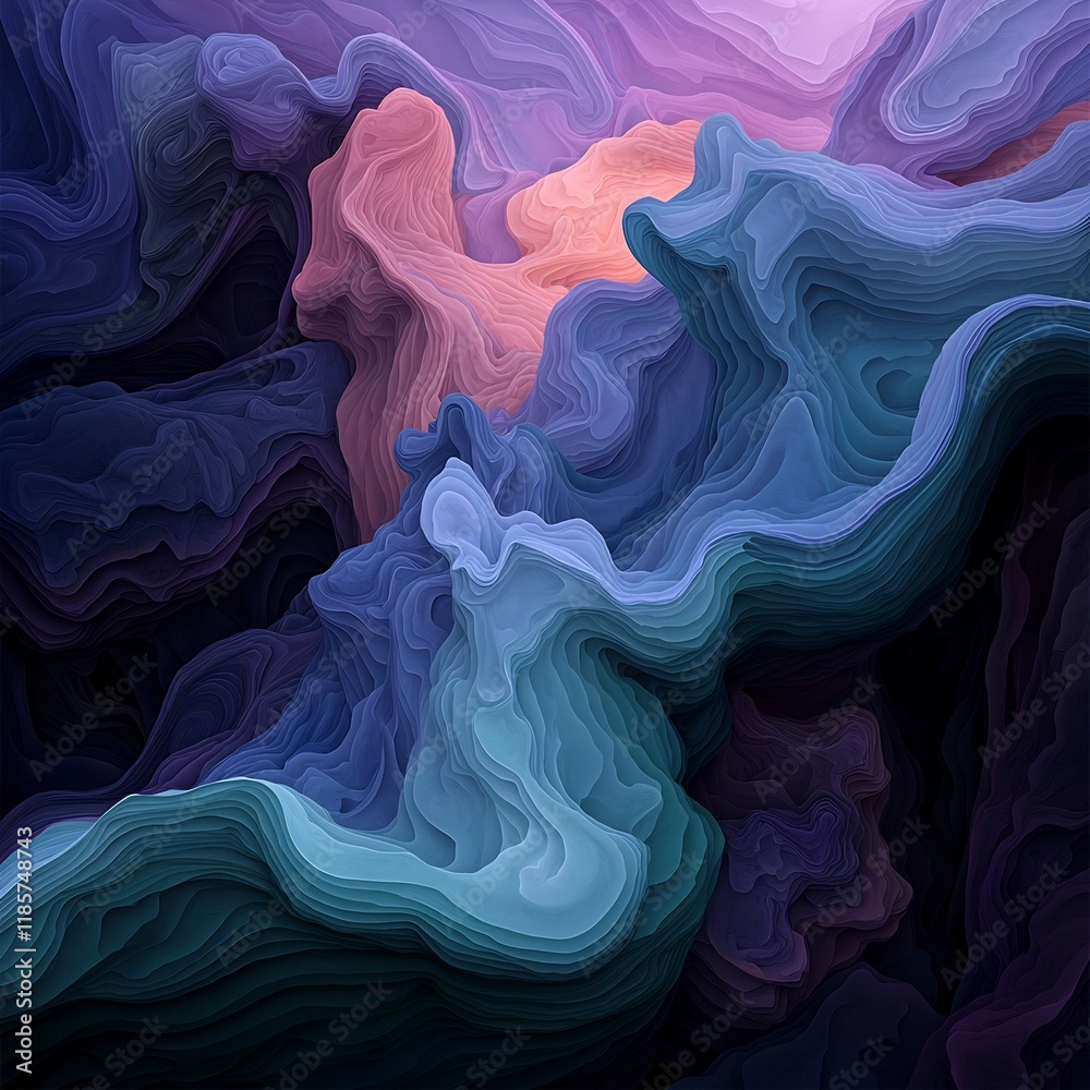 Poster captivating fluid topographic rainfall map visualization capturing atmospheric phenomena undulating 
