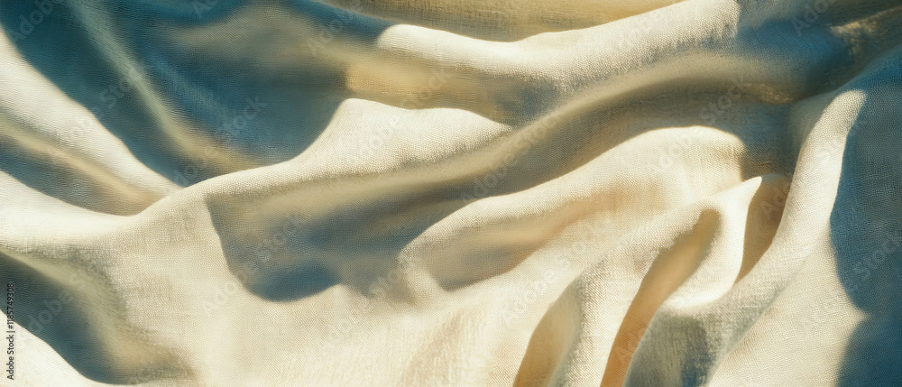 Poster elegant light linen fabric texture with soft natural draping suitable for various designs