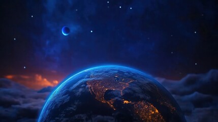 Earth's Night Glow: A Celestial Tapestry