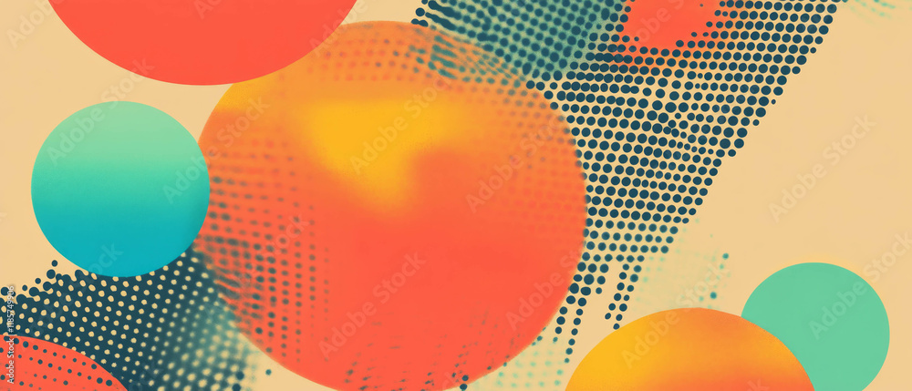 Poster Bright and cheerful banner template with playful dotted pattern for various uses
