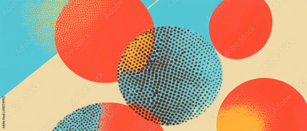 Poster playful banner template design featuring colorful dotted patterns for cheerful presentations